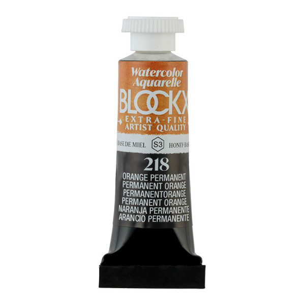 photo - Peinture aquarelle - Extra-fine - Orange Permanent - 218 - Blockx - Tube 5ml