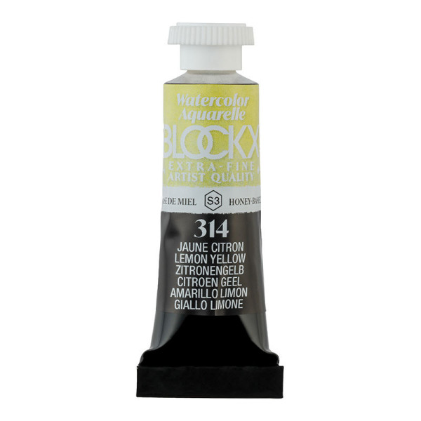 photo - Peinture aquarelle - Extra-fine - Jaune citron - 314 - Blockx - Tube 5ml