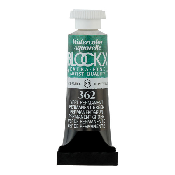 photo - Peinture aquarelle - Extra-fine - Vert Permanent - 362 - Blockx - Tube 5ml