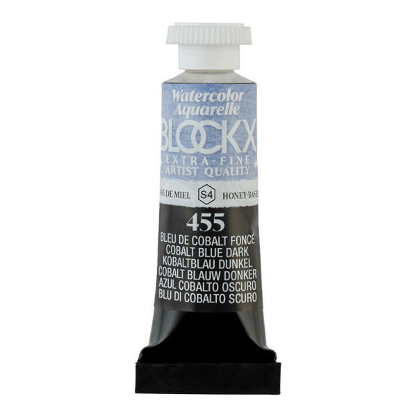 photo - Peinture aquarelle - Extra-fine - Bleu de Cobalt foncé - 455 - Blockx - Tube 5ml