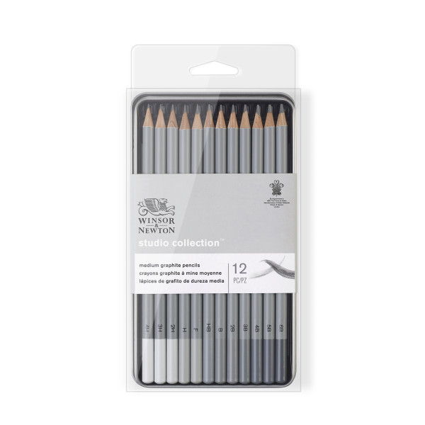 Set De 12 Crayons Graphite Studio Collection Winsor Et Newton pas cher