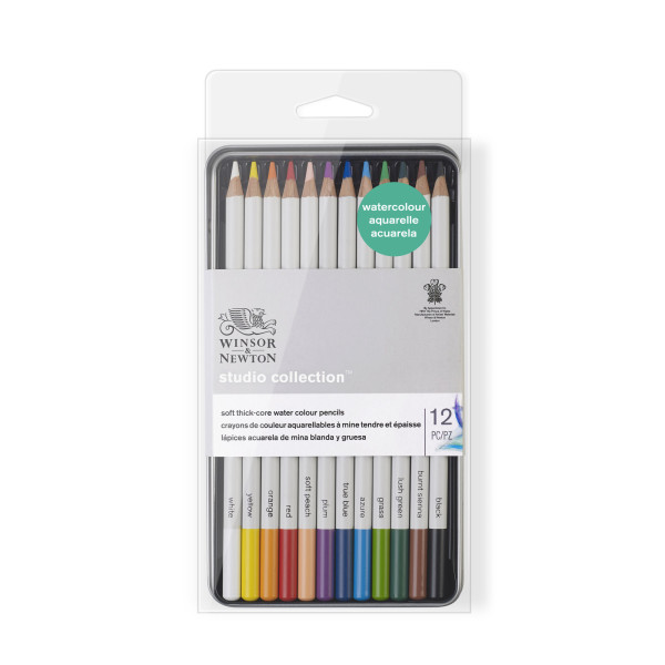 Set De 12 Crayons De Couleur Aquarellables Studio Collection Winsor Et Newton pas cher