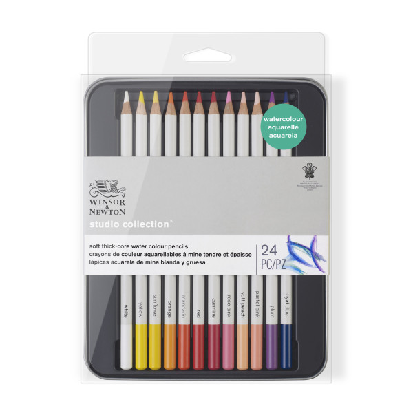 Set De 24 Crayons De Couleur Aquarellables Studio Collection Winsor Et Newton pas cher