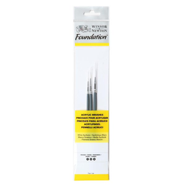 Assortiment 3 Pinceaux Manche Court Ronds N°1/N°3/N°5 - Winsor Et Newton pas cher