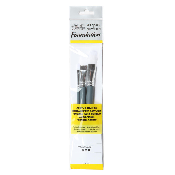 Assortiment 3 Pinceaux Manche Court Plat N°4/N°10/N°14 - Winsor Et Newton pas cher
