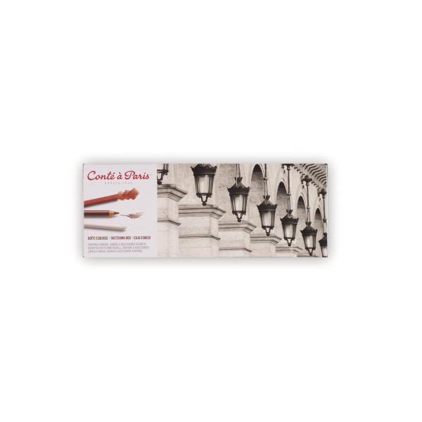 Coffret Métal Esquisse Étude 12 Carrés Couleurs, Crayons Esquisse Et Accessoires - Conté A Paris pas cher