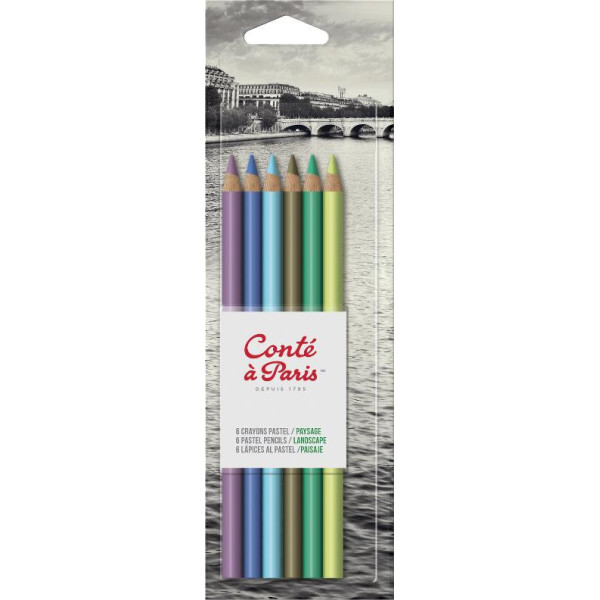6 Crayons Pastel Assortis Paysage - Conté A Paris pas cher