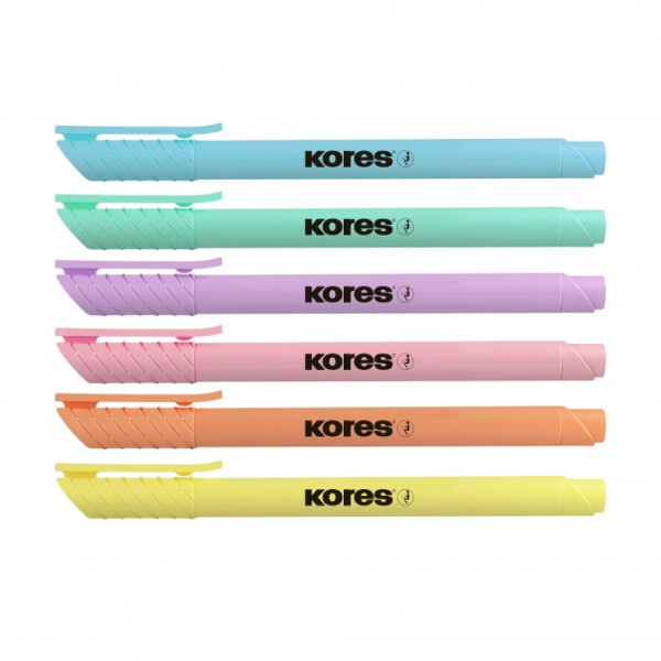 Etui De 6 Surligneurs High Liner Pastel - Kores | Surdiscount