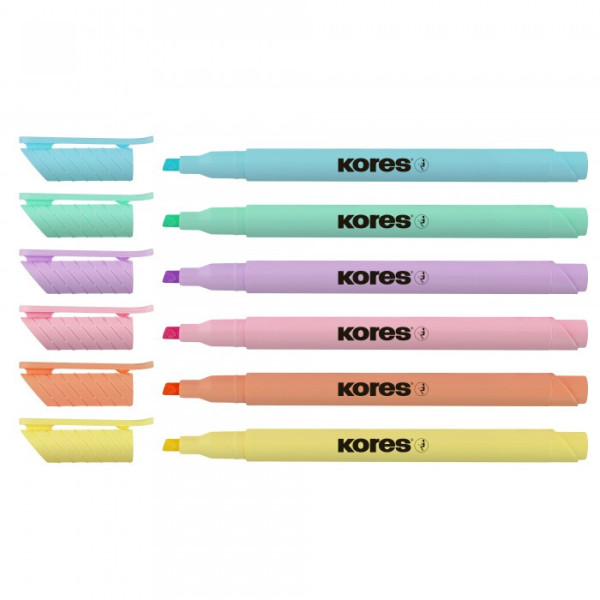 Etui De 6 Surligneurs High Liner Pastel - Kores | à seulement 2,5 €