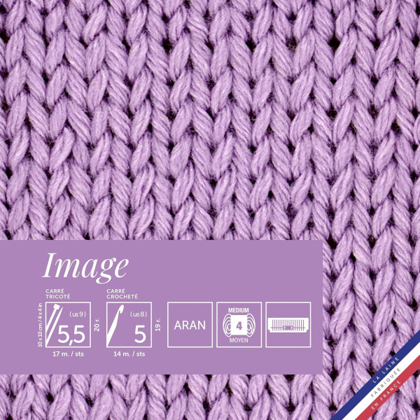 Pelote de laine - Lilas - 50% Laine mérinos 50% acrylique - Bergère de France - Image
