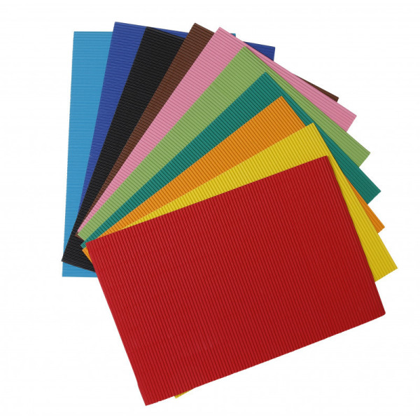 photo - Carton ondulé - Loisirs créatifs - Enfant - 10 couleurs - Feuille 30x20cm