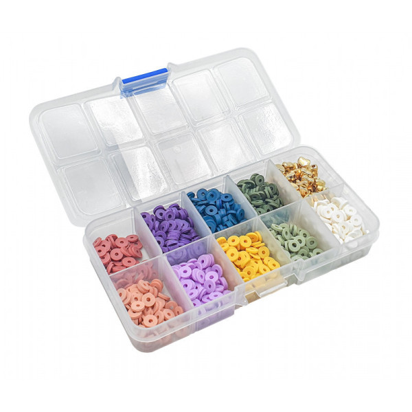 Perles - Heishi - 9 couleurs + intercalaires - Pour bijoux, collier, bracelet