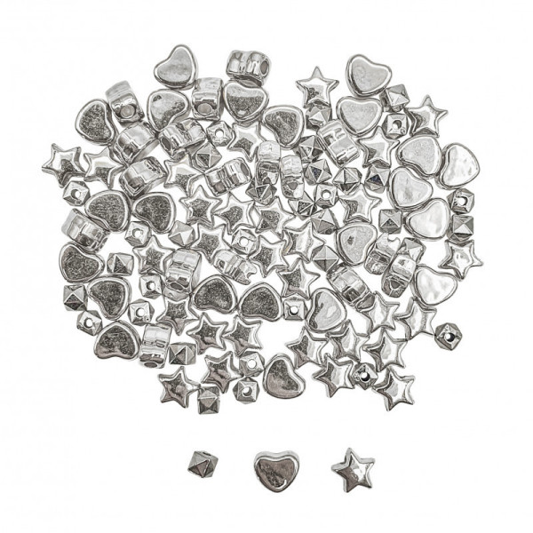 photo - Perles - Intercalaires Heishi - Argent - Pour bijoux, collier, bracelet - 3 motifs