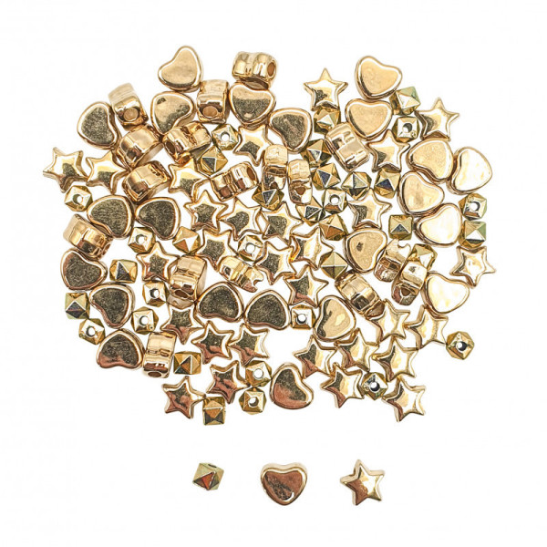 photo - Perles - Intercalaires - Heishi - Doré - Bijoux - Bracelets - Sachet de 105 pièces