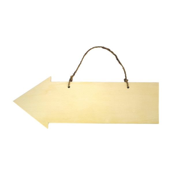 photo - Flèche en bois - A suspendre - A décorer - Bois naturel - 40x14,5x0,8cm