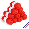 10 pelotes de laine - Vermeille - 100% coton bio - 3mm - Tricot et crochet - Bergère de France