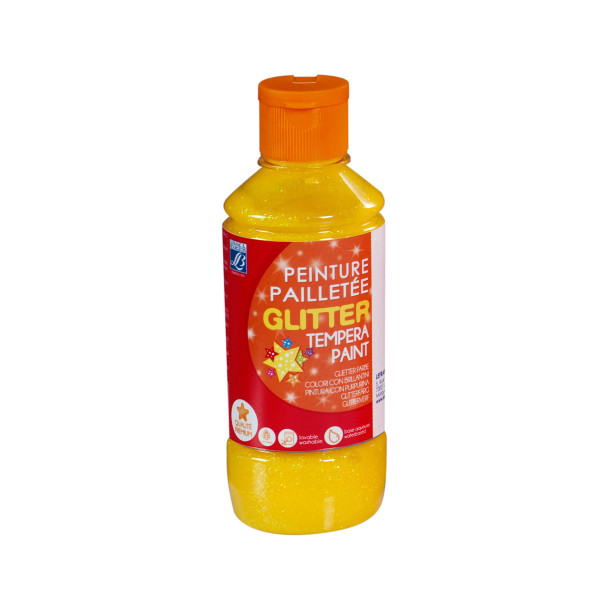 Flacon De Peinture Gouache Pailletée - 250 Ml - Jaune Pastel - Lefranc Bourgeois pas cher