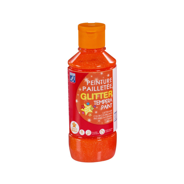 Flacon De Peinture Gouache Pailletée - 250 Ml - Orange - Lefranc Bourgeois pas cher