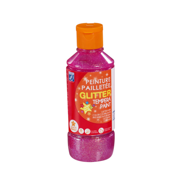 Flacon De Peinture Gouache Pailletée - 250 Ml - Rose Pastel - Lefranc Bourgeois pas cher