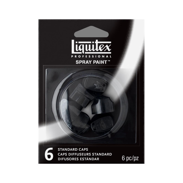Lot de 6 caps pour bombe de peinture - noir - Liquitex pas cher