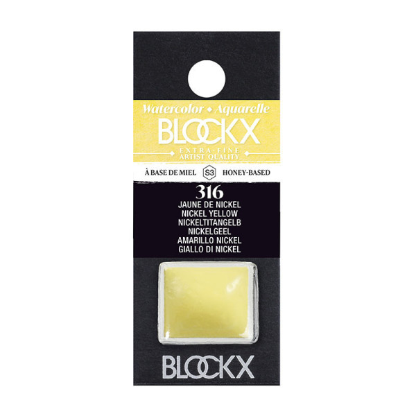 photo - Peinture aquarelle - Extra-fine - Jaune de Nickel - 316 - Blockx - Demi-godet