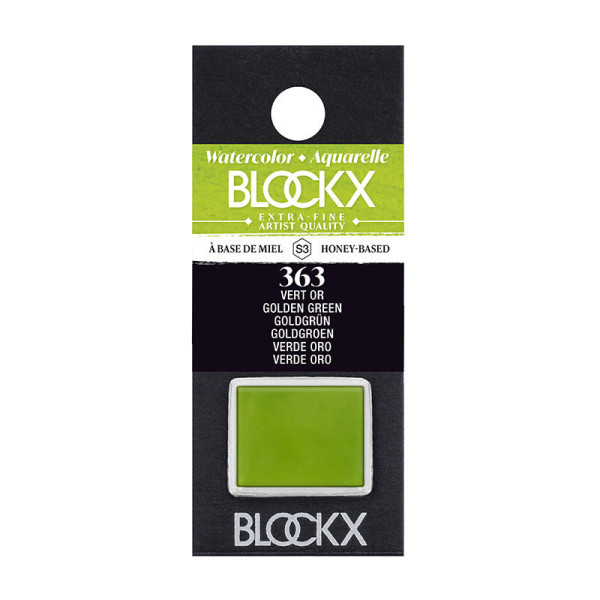 photo - Peinture aquarelle - Extra-fine - Vert Or - 363 - Blockx - Demi-godet