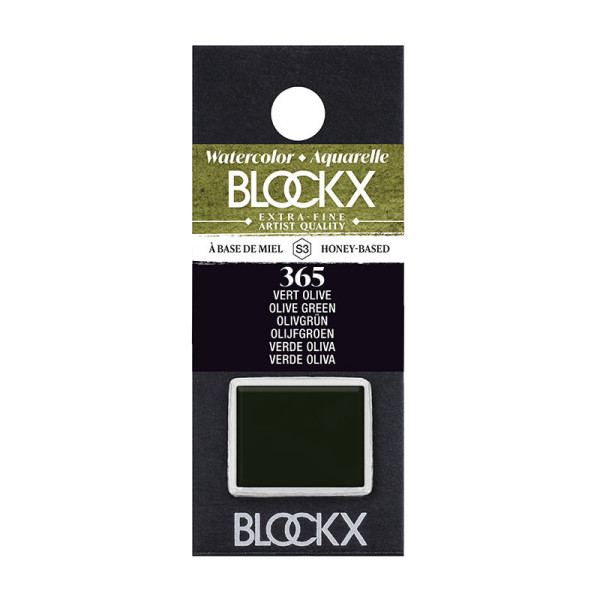 photo - Peinture aquarelle - Extra-fine - Vert Olive - 365 - Blockx - Demi-godet