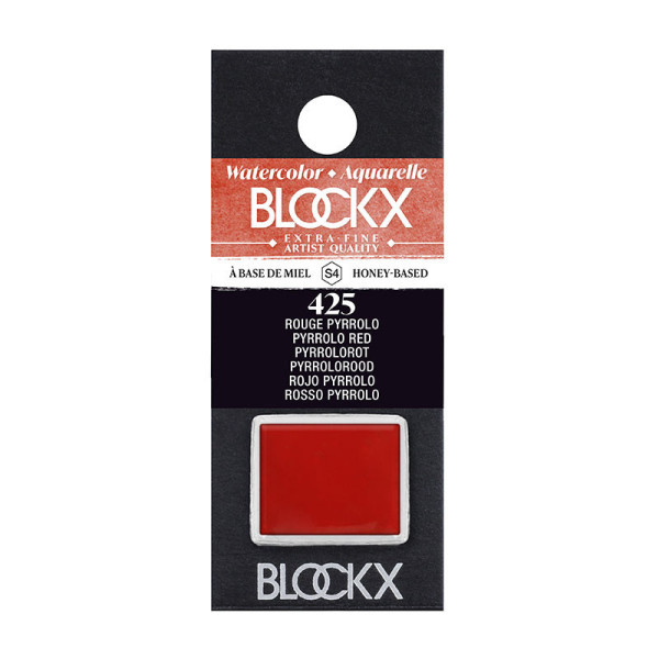 photo - Peinture aquarelle - Extra-fine - Rouge pyrrolo - 425 - Blockx - Demi-godet