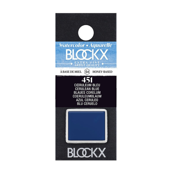 photo - Peinture aquarelle - Extra-fine - Coeruleum Bleu - 451 - Blockx - Demi-godet