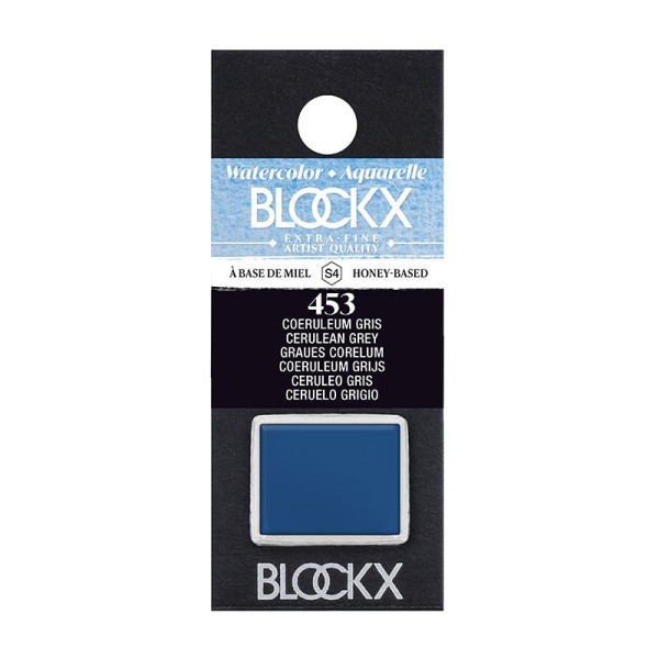 photo - Peinture aquarelle - Extra-fine - Gris coeruleum - 453 - Blockx - Demi-godet