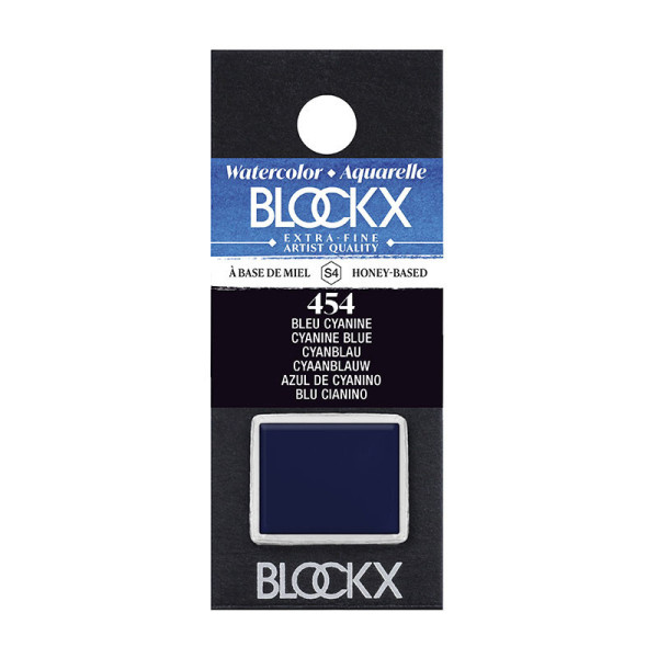 photo - Peinture aquarelle - Extra-fine - Bleu cyanine - 454 - Blockx - Demi-godet