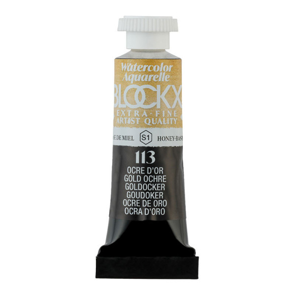 photo - Peinture aquarelle - Extra-fine - Ocre d'or - 113 - Blockx - Tube 5ml