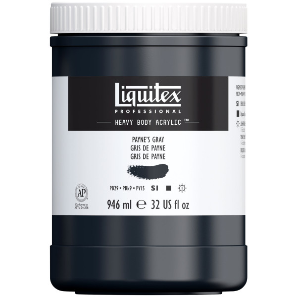 Peinture Acrylique en bidon - gris de payne - Liquitex Heavy Body pas cher