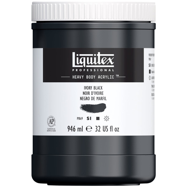Peinture Acrylique en bidon - noir d'ivoire - Liquitex Heavy Body pas cher