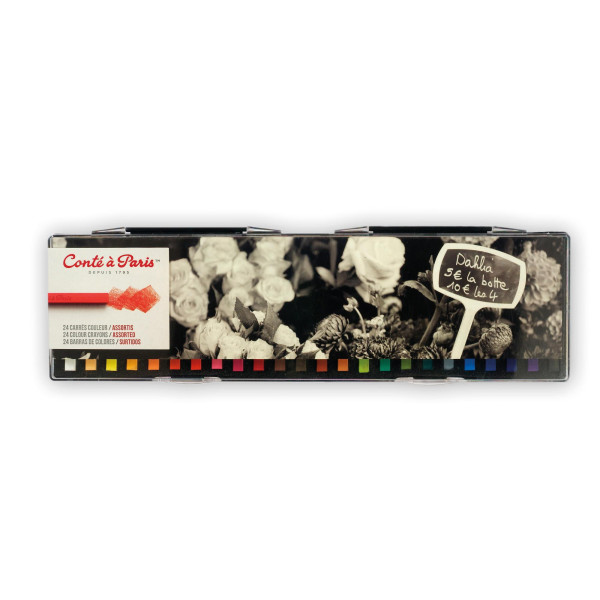 24 Carrés Couleurs Assortis - Conté A Paris pas cher