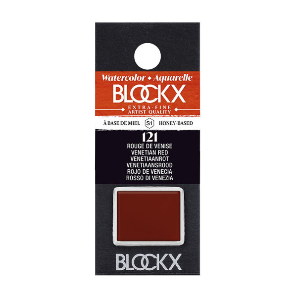 photo - Peinture aquarelle - Extra-fine - Rouge de Venise - 121 - Blockx - Demi-godet