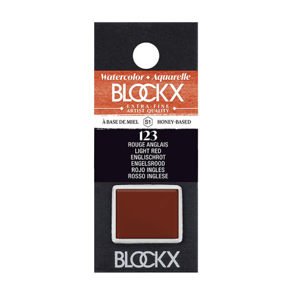 photo - Peinture aquarelle - Extra-fine - Rouge Anglais - 123 - Blockx - Demi-godet