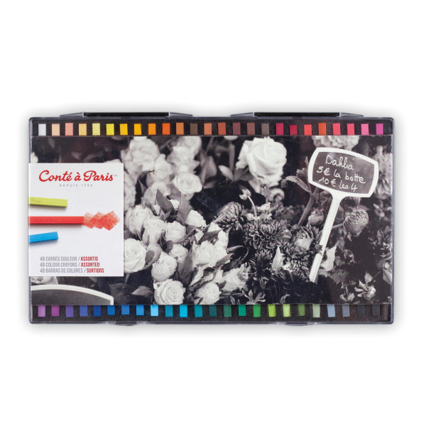 48 Carrés Couleurs Assortis - Conté A Paris pas cher