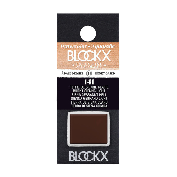 photo - Peinture aquarelle - Extra-fine - Terre de Sienne claire - 141 - Blockx - Demi-godet