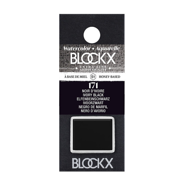photo - Peinture aquarelle - Extra-fine - Noir d'Ivoire - 171 - Blockx - Demi-godet