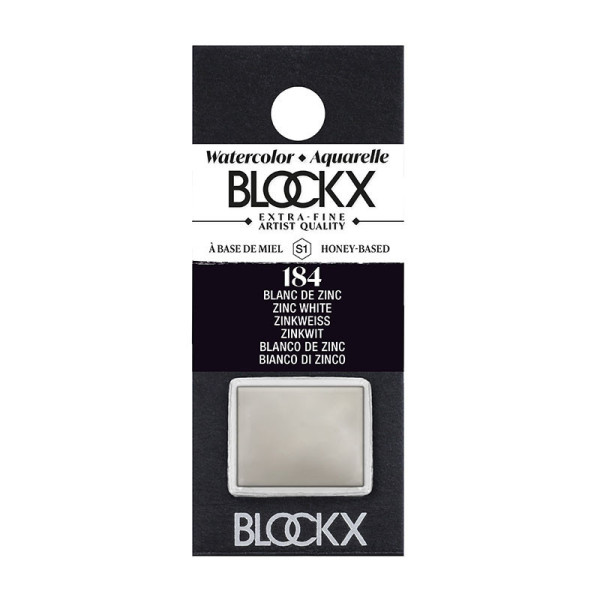 photo - Peinture aquarelle - Extra-fine - Blanc de Zinc - 184 - Blockx - Demi-godet