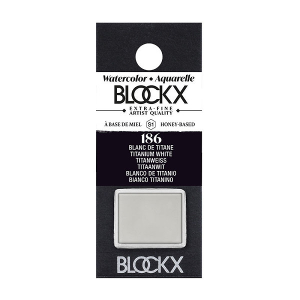 photo - Peinture aquarelle - Extra-fine - Blanc de Titane - 186 - Blockx - Demi-godet