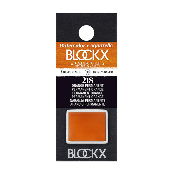 photo - Peinture aquarelle - Extra-fine - Orange permanent - 218 - Blockx - Demi-godet