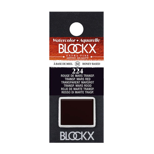 photo - Peinture aquarelle - Extra-fine - Rouge de Mars Transparent - 224 - Blockx - Demi-godet