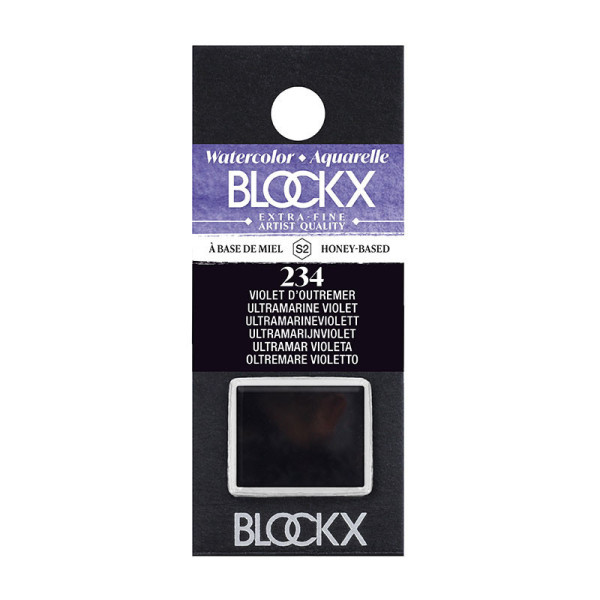 photo - Peinture aquarelle - Extra-fine - Violet Outremer - 234 - Blockx - Demi-godet