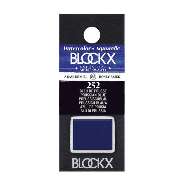 photo - Peinture aquarelle - Extra-fine - Bleu de Prusse - 252 - Blockx - Demi-godet