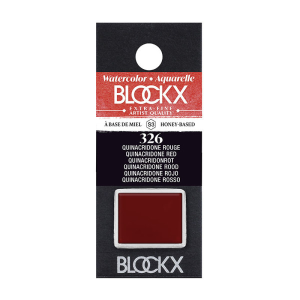 photo - Peinture aquarelle - Extra-fine - Quinacridone Rouge - 326 - Blockx - Demi-godet