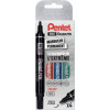 photo - Pochette de 4 marqueurs - Permanent - Pointe ogive - Toutes surfaces - Pentel - Maxiflo