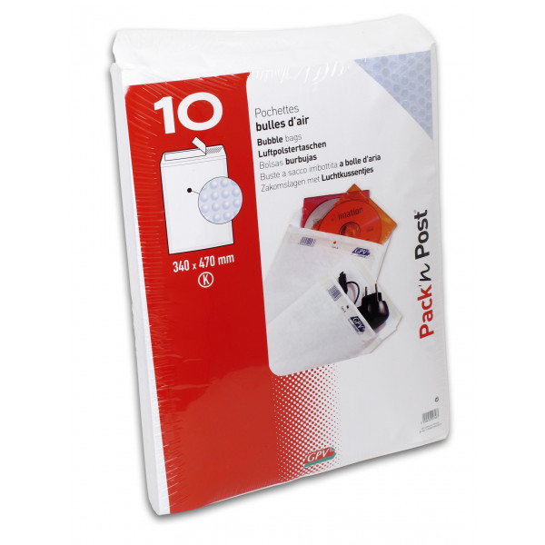 10 Pochettes Bulles D'Air 340X470 Mm (K) Autocollante - Gpv | Artmania