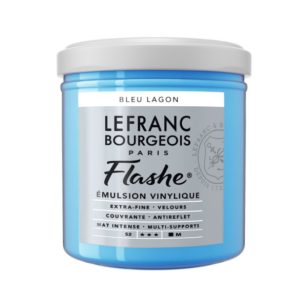 photo - Peinture vinylique - Flashe - Bleu lagon - 649 - Lefranc Bourgeois - 125ml
